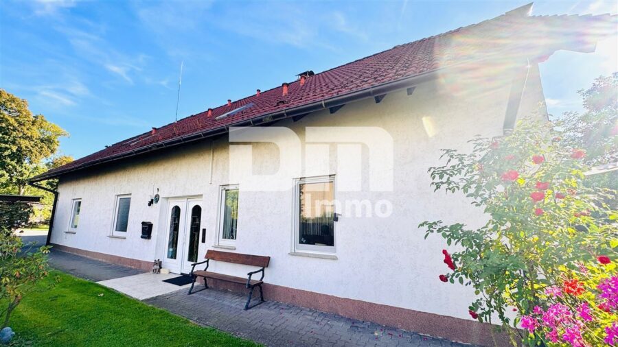 Modernes Ein-/Zweifamilienhaus mit PV Anlage und großer Doppelgarage auf herrlichem Anwesen - Seitenansicht / Haupteingang